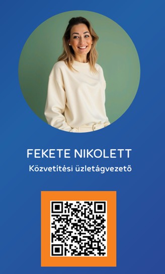 Fekete Nikolett, Közvetítési üzletágvezető, Pannonjob, LinkedIn QR kód elérhetőséggel