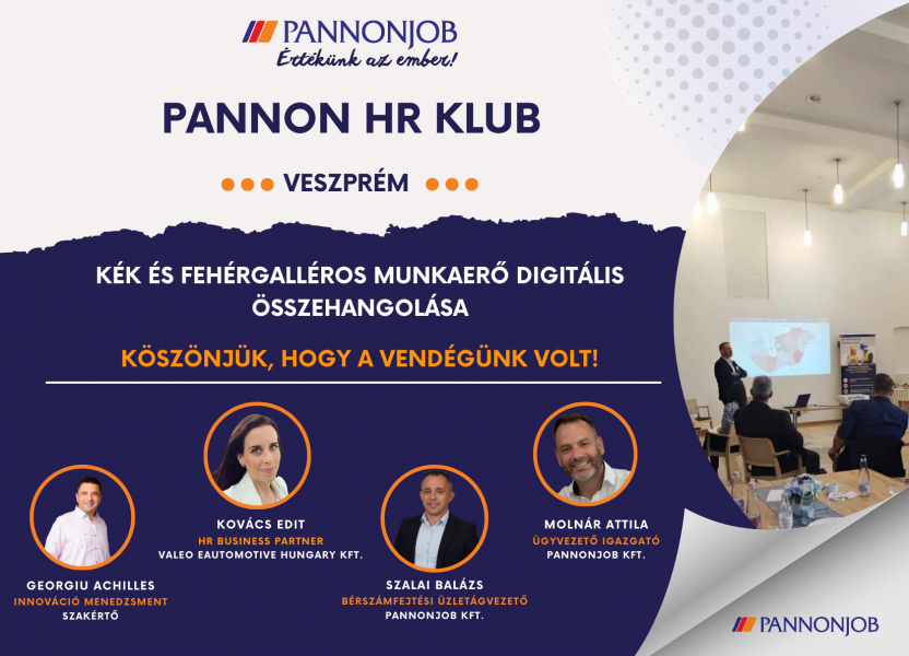 HR Klub Veszprémben: A digitális szakadék áthidalása a kék- és fehérgalléros munkaerő között HR Klub Veszprémben: A digitális szakadék áthidalása a kék- és fehérgalléros munkaerő között